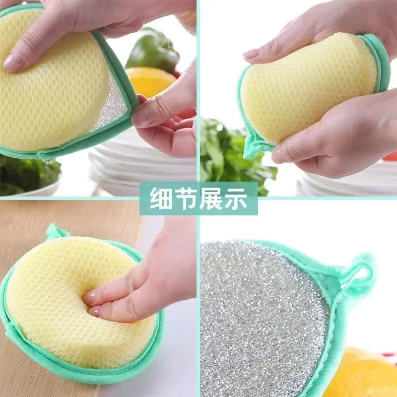 Circular sponge wipe with double-sided non stick oil Yuanbao towel, absorbent cloth, kitchen cleaning cloth