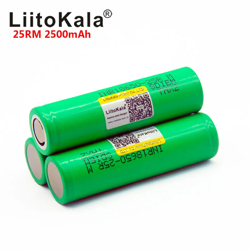 Novo liitokala 25rm 18650 2500mah inr1865025r 20a baterias de lítio descarga de alta potência bateria 3.7v 18650 25r