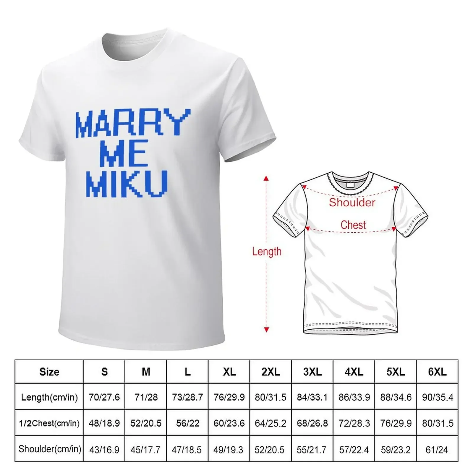 Marry me Miku T-shirt new edition oversized Men's cotton t-shirt