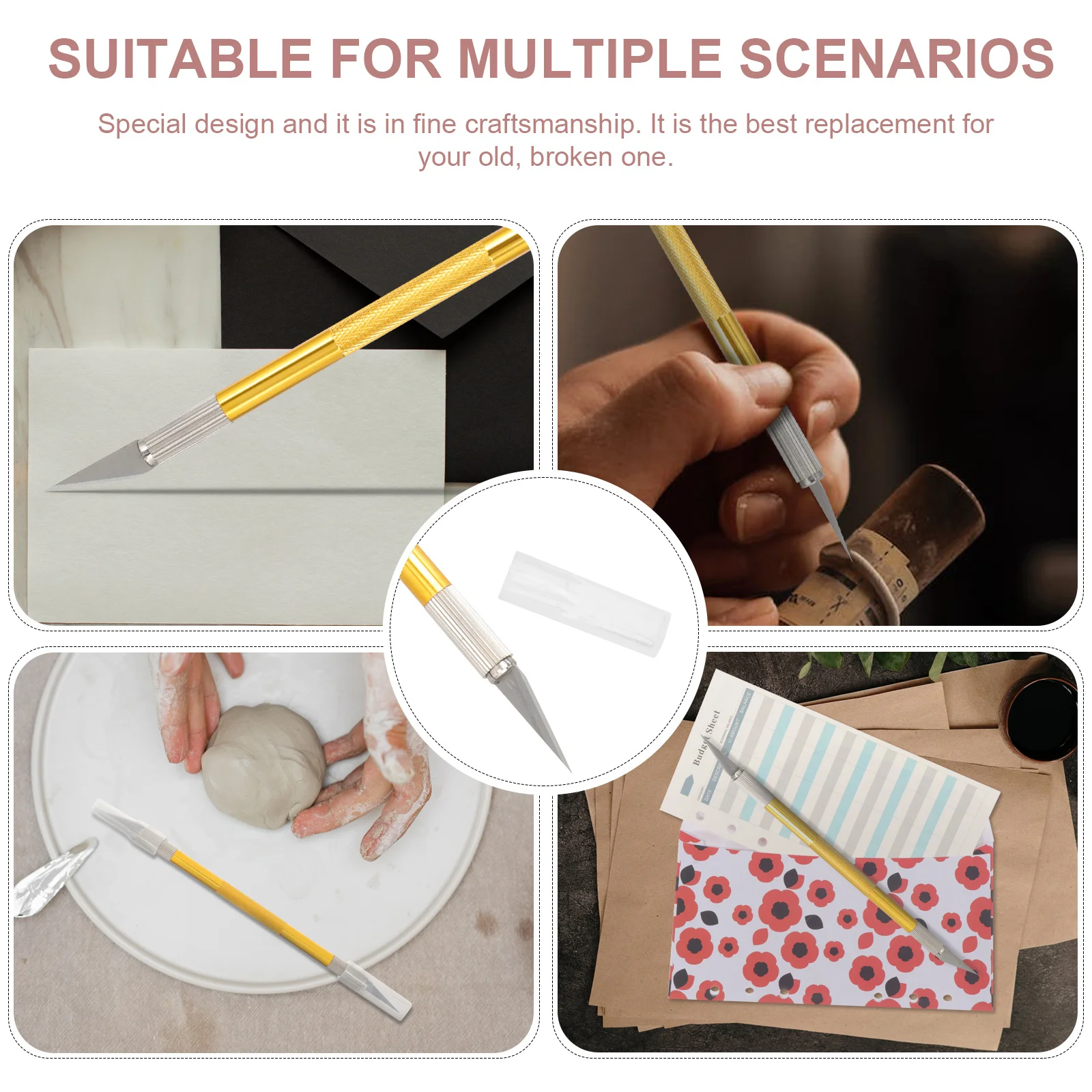 Double Head Pen Engraving Cutter Carving Pen Rubber Stamp Carving Tool Precision Craft Art Cutting Tool Lightweight Scrapbooking