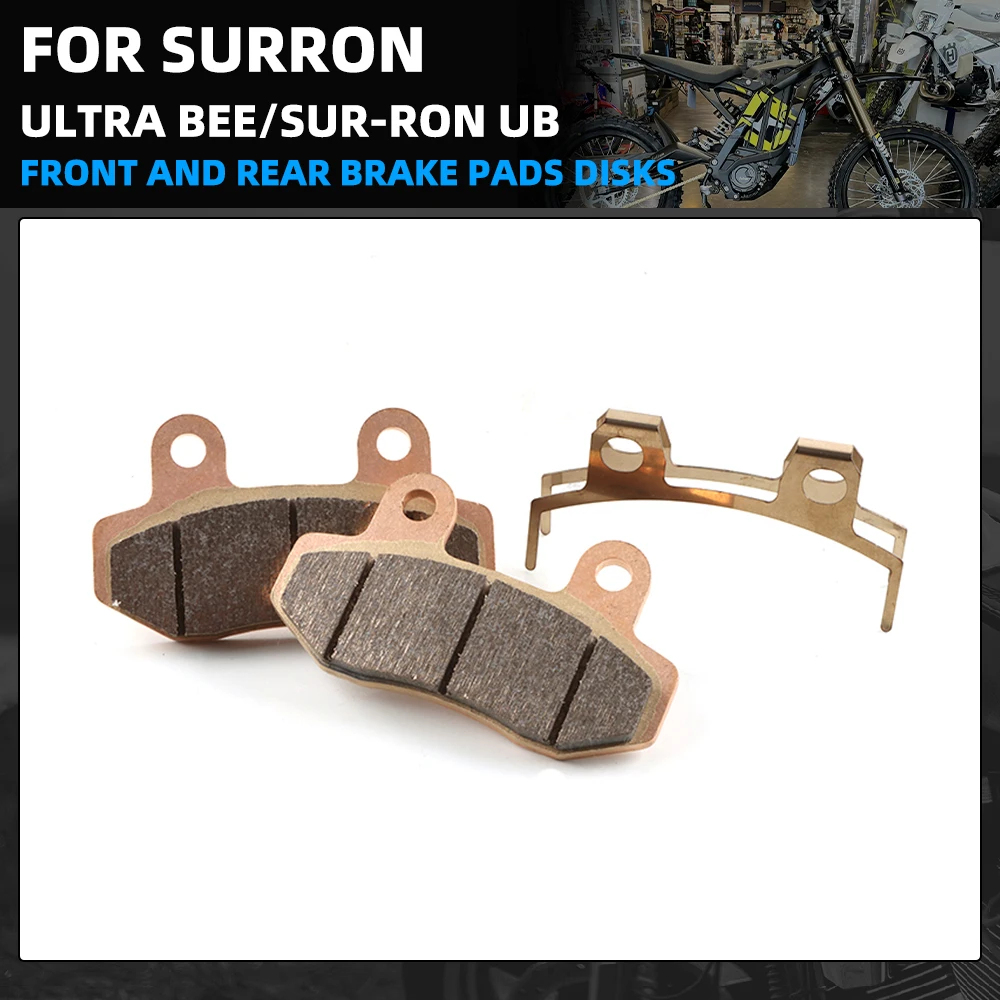 Motorcycle Accessories Brake Pads For Sur-Ron Ultrabee Electric Dirt Pit Bike - Copper-Based Metal Replacement Parts Ebikes