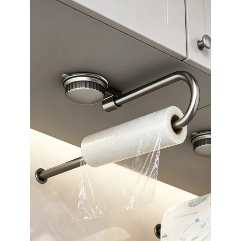 punch-free-suction-cup-paper-towel-holder-multifunctional-wall-mounted-rack-for-kitchen-towel-wrap-towel-storage-organizer