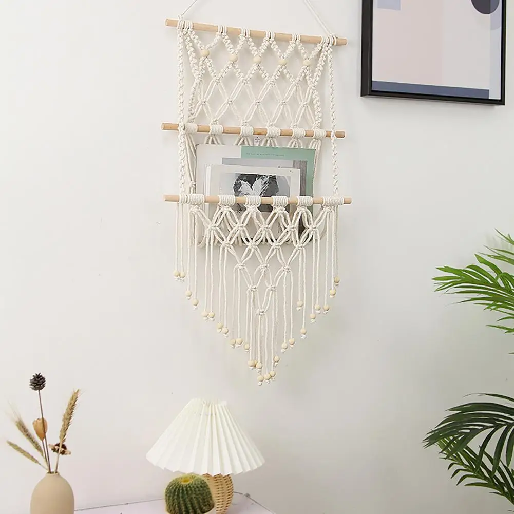 Bohemian Wall Art Tapestry Bohemian Wall Tapestry Bohemian Braided Tapestry Wall Hanging Organizer Knotted Rope for Bedroom