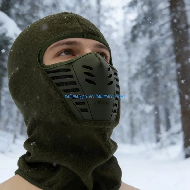 573B Full Face Head Cover Fleece Winter Face Mask For Men Women Offering Comfort And Warmth In Cold Weather Activities
