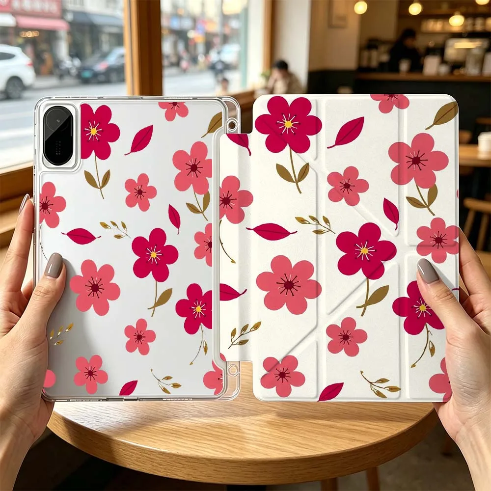 Cartoon Red  Flower Cool For Xiaomi Redmi Poco Pad 8 7 6 5 Pro SE 5G 11.2 12.1 11 inch 3Y Tablet Case