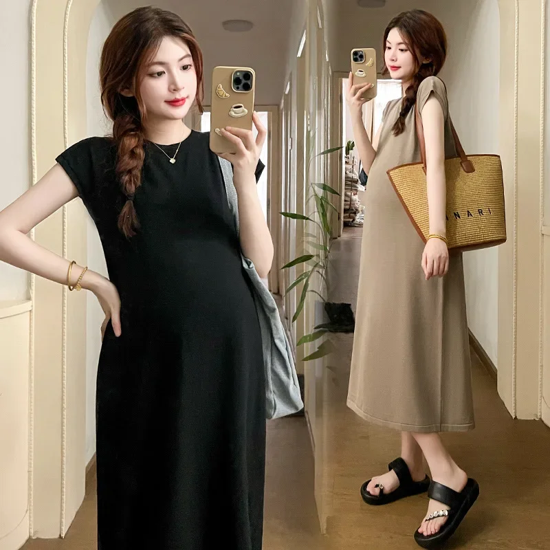 

Fashion New Casual Maternity Dress Maternity Clothes Pregnant Women Sleeveless Bodycon Sexy Solid Dresses Robe Femmel