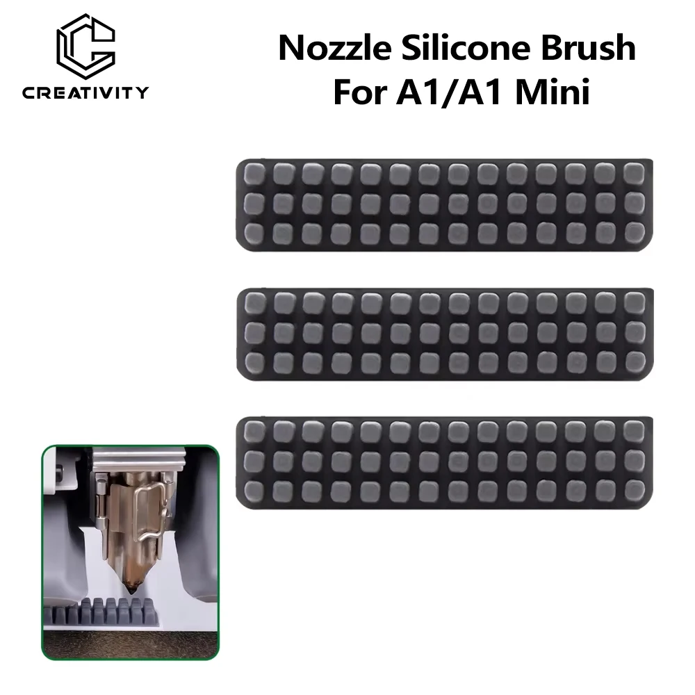 Nozzle Brush for Bamboo Lab A1 Wiper Silicone Brush Hotbed Mounted Scrubbers for Lab A1 Cleaning Tool 3D Printer Accessories