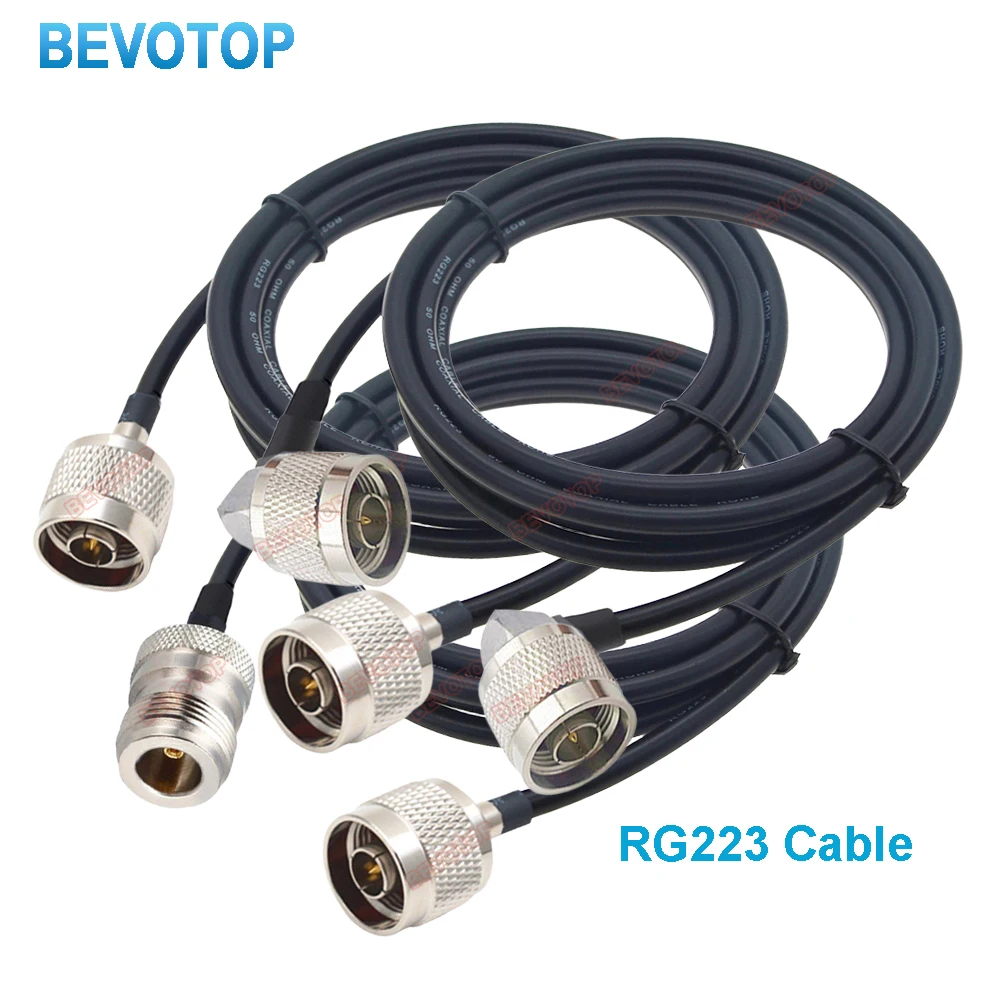 1PCS N-Type RG223 Coaxial Cable N Male to Male RF Cable 50 Ohm Crimp Connector Double Shielded Silver Plated