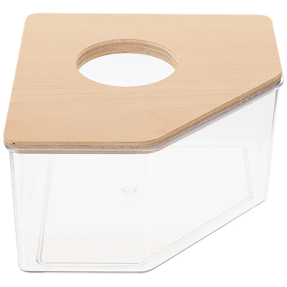 

Hamster Bathroom Clear Sand Bath Box For Small Pets Acrylic Wood Material Easy Clean Durable Cage Accessories Chinchilla Guinea