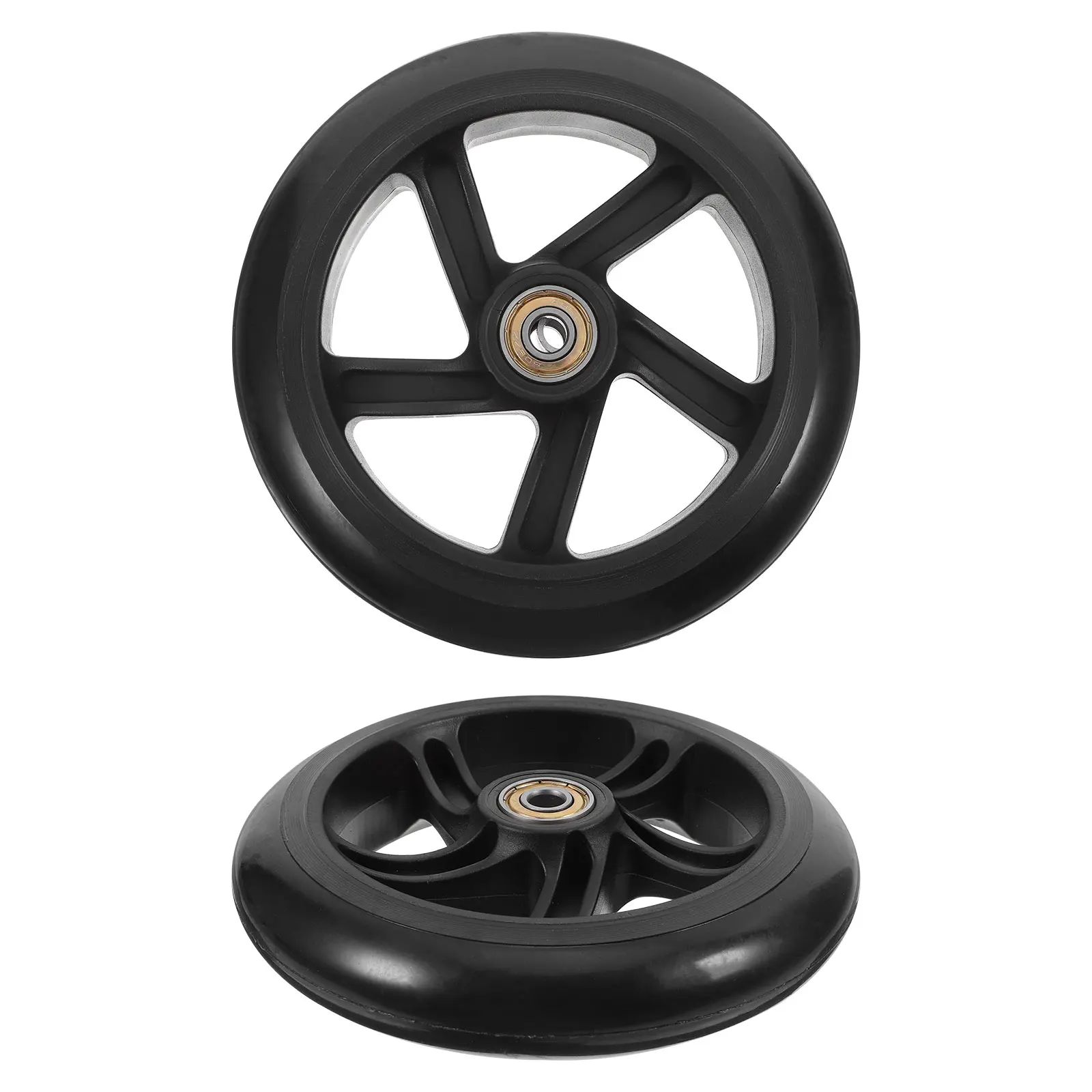 

2 Pcs Skateboard Wheels Parts for Scooters Accessories Casters Outdoor Replacement Black Replaceable Accessory Child