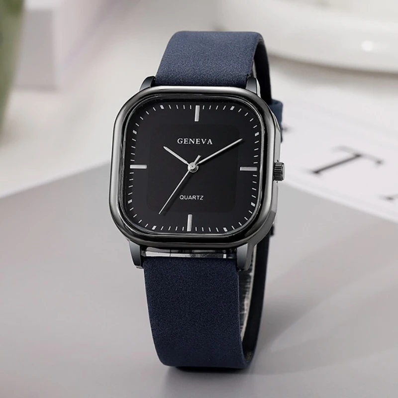 

Минималистичные мужские часы с квадратным циферблатом, повседневные модные кварцевые наручные часы с кожаным ремешком, мужские часы Reloj Hombre Montre Homme
