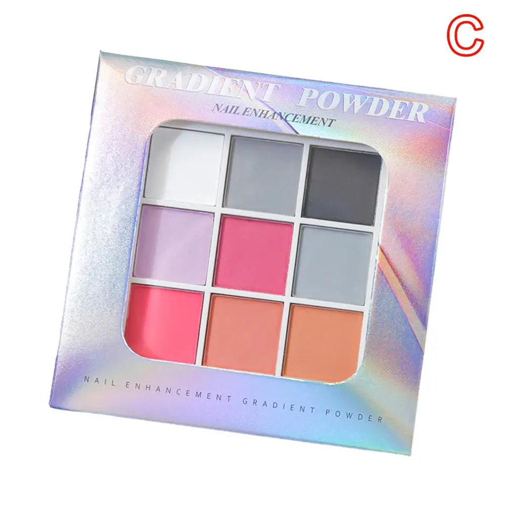 9 colori solidi accarezzanti polveri per unghie smalto UV decorazione glitter Pat opaco luccichio smalto fine manicure Deco polvere Grad D7Y4