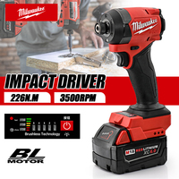 Milwaukee Tool M18 Battery Impact Driver 1/4inch Brushless 5 Gear Electric Screwdriver Cordless 226N.m Electric Drill Power Tool