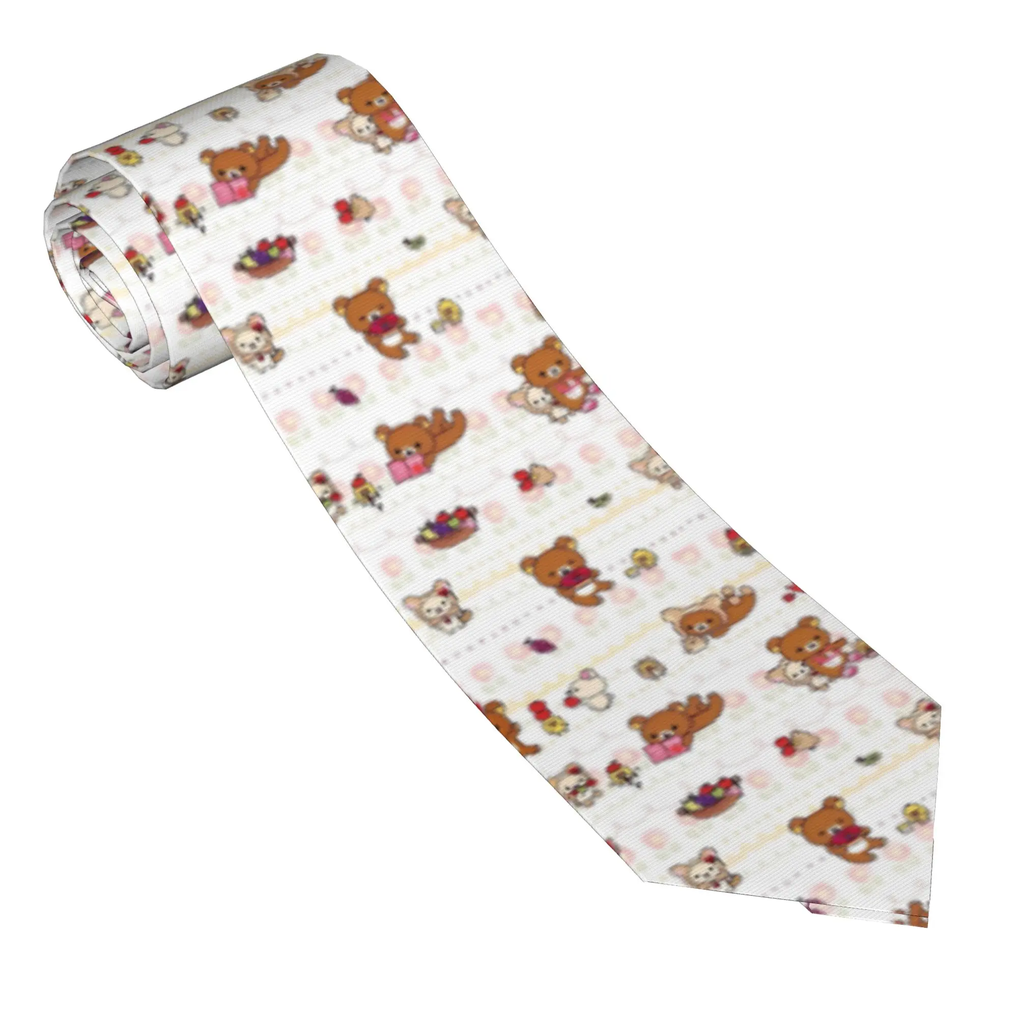 Necktie Funny Bear Cat Rilakkumas Men 8 cm Classic Neck Ties  for Mens Shirt Accessories Gravatas Wedding Cosplay Props