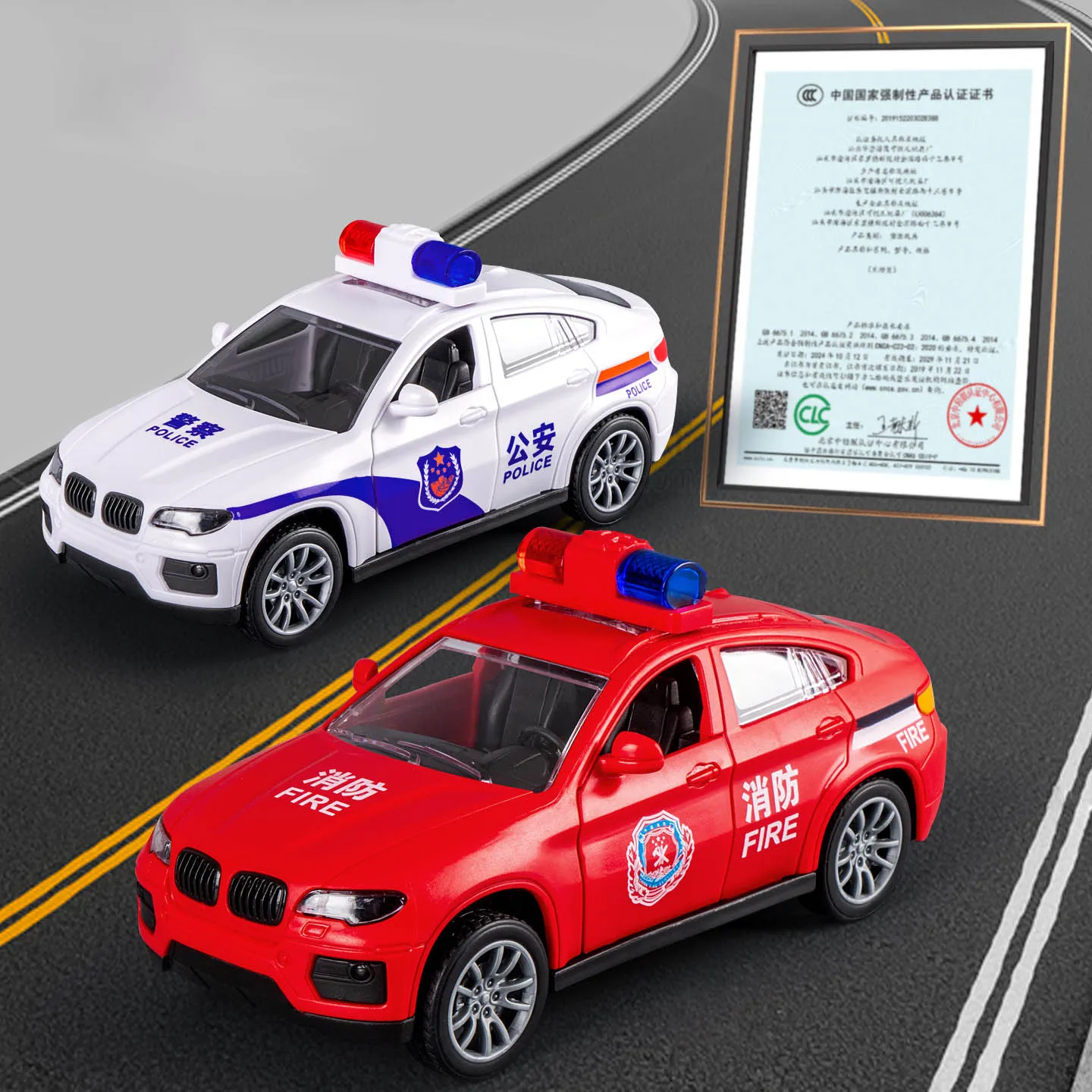 Jouets de voiture de Transport pour enfants, l'inertie peut ouvrir la porte, Simulation de voiture de Police pour garçons, jeu de bureau, Puzzle, jouet de voiture rétractable
