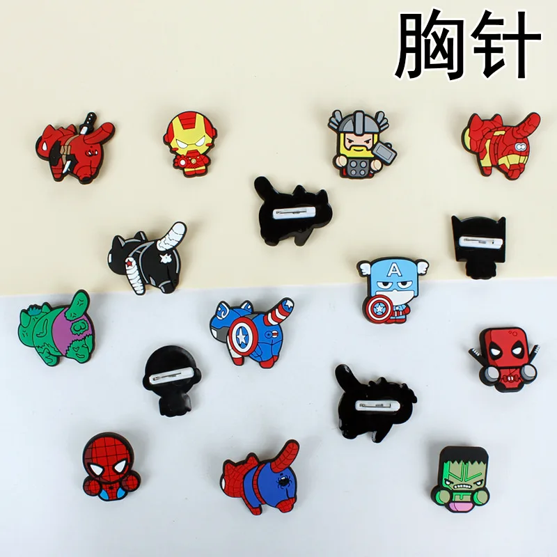 Hot Marvel Deadpool creative pvc brooch film and television around Spider-Man Iron Man soft rubber badge manufacturers wholesale