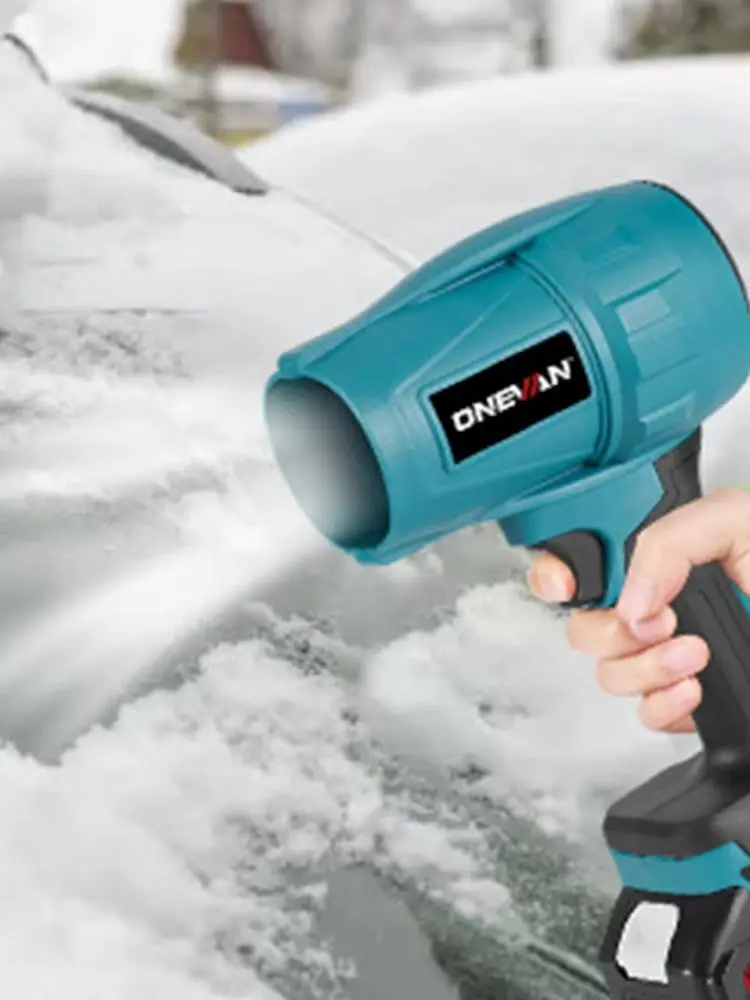 ONEVAN 3500W Bezszczotkowy Elektryczny Turbo Dmuchawa Wentylator Jet Fan Mocna Dmuchawa do Liści, Kurzu, Śniegu, Suszarka Samochodowa, Narzędzie do Akumulatora Makita 18V — 2