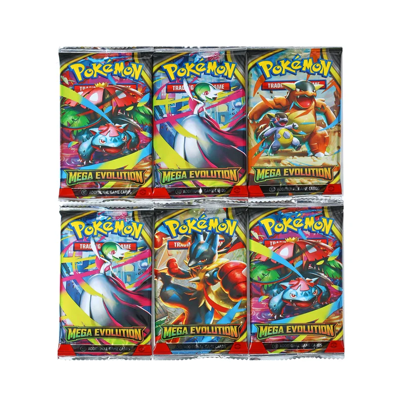 360 Buah Kartu Pokemon MEGA EVOLUTION Lucario Prismatic Evolutions Game Kartun Bahasa Inggris Booster Hadiah Kartu Transaksi Pertempuran