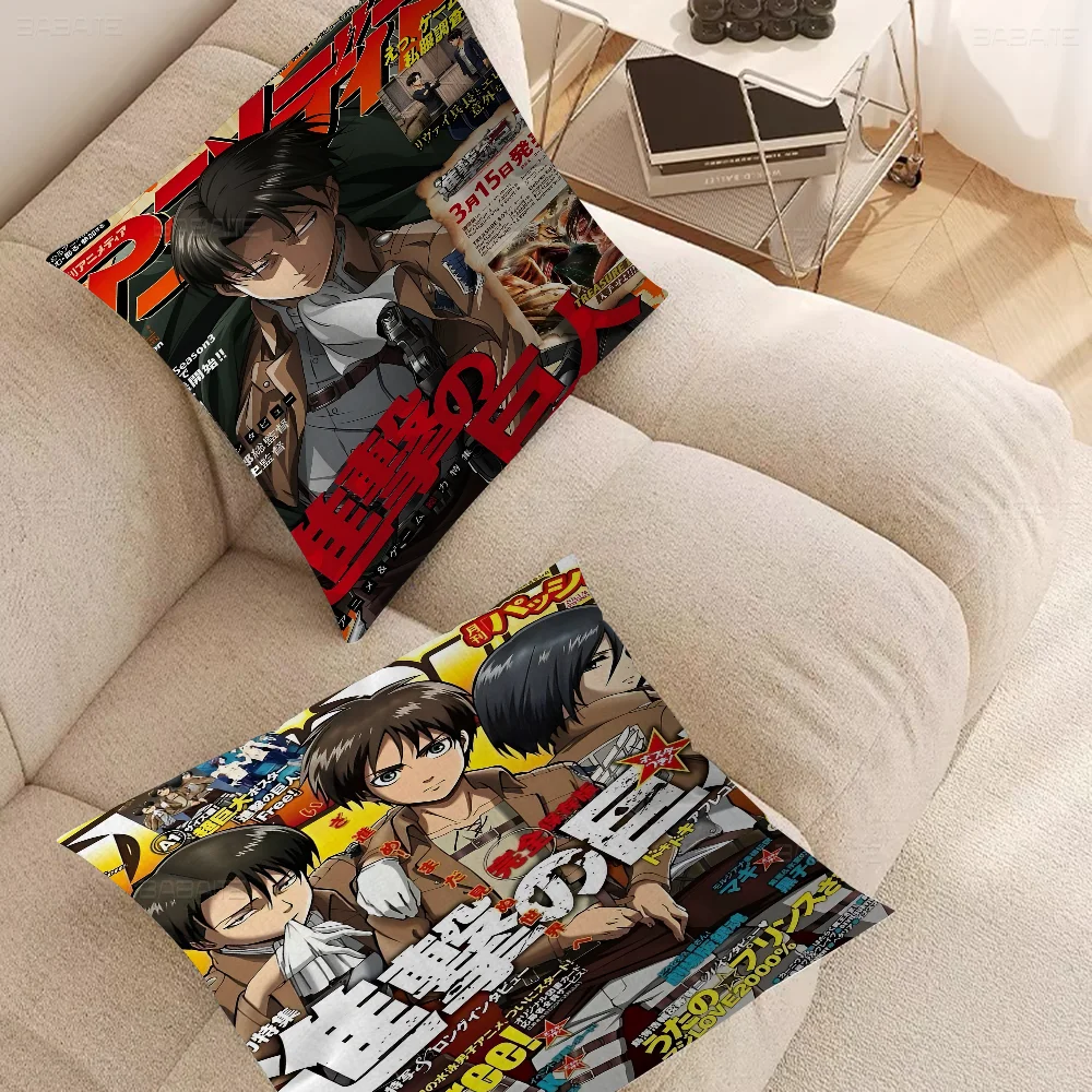 Shingeki No Kyojin Pillow Gifts Home Office Furnishings Bedroom Sofa Car Cushion Cover case 45x45cm