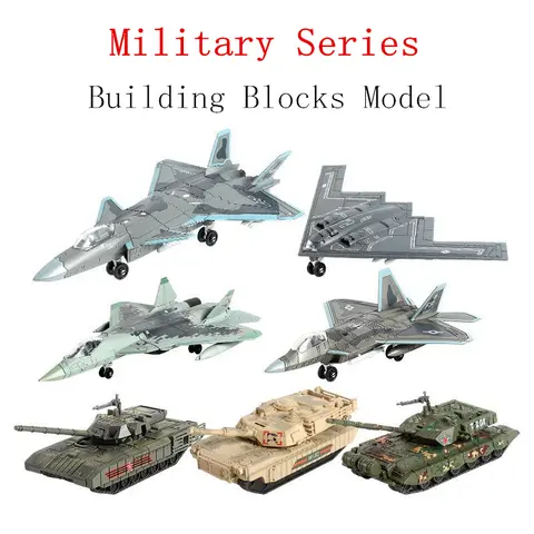 Creativo Militare Serie Building Blocks Multi-Purpose Fighter F22 Carro Armato di Battaglia Principale M1A2 Modello di Elicottero Giocattoli Per Il Ragazzo Regalo di Natale