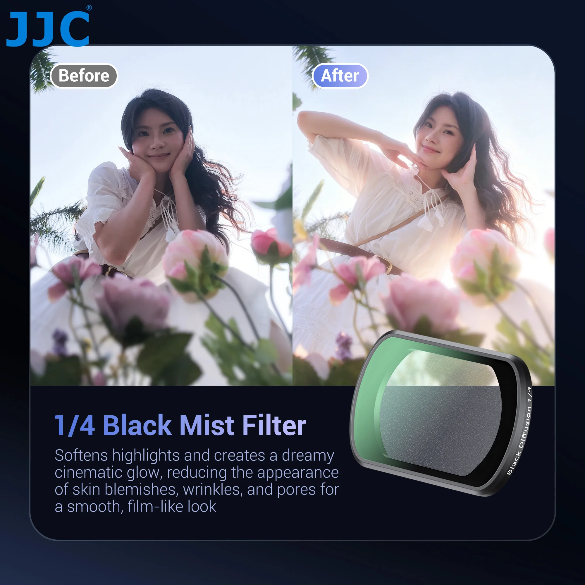 JJC F-P Serie Filter für DJI Osmo Pocket 4 3 Objektiv Magnetischer Filter 0,72x Weitwinkelobjektiv CPL UV-Filter ND2-32 Variabler Filter – Detail 19