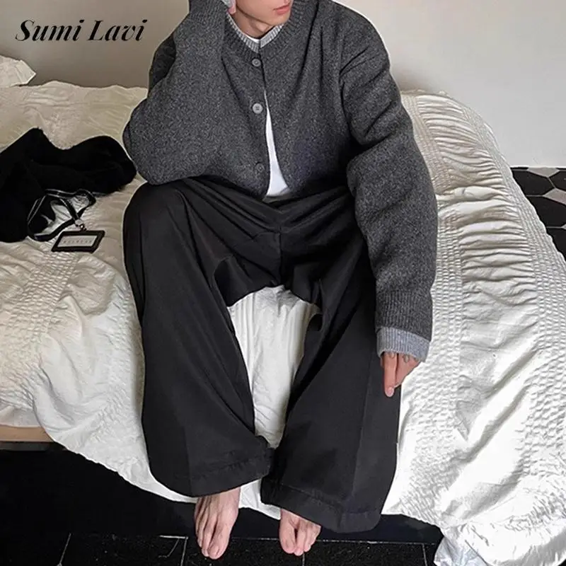 

Уличная одежда, винтажный мужской свитер на пуговицах, пальто, стильные лоскутные вязаные куртки для мужчин, осенне-зимний модный вязаный кардиган