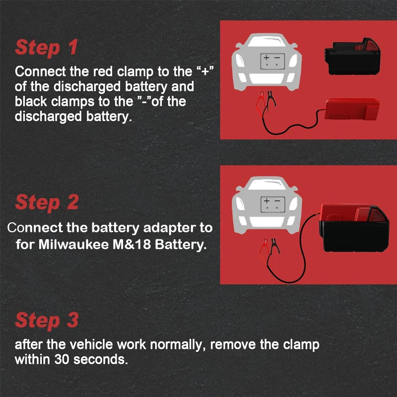 Car Emergency Start Power For Milwaukee 18V Battery High Quality Automotive Battery Charging Treasure Automotive Jump Starter