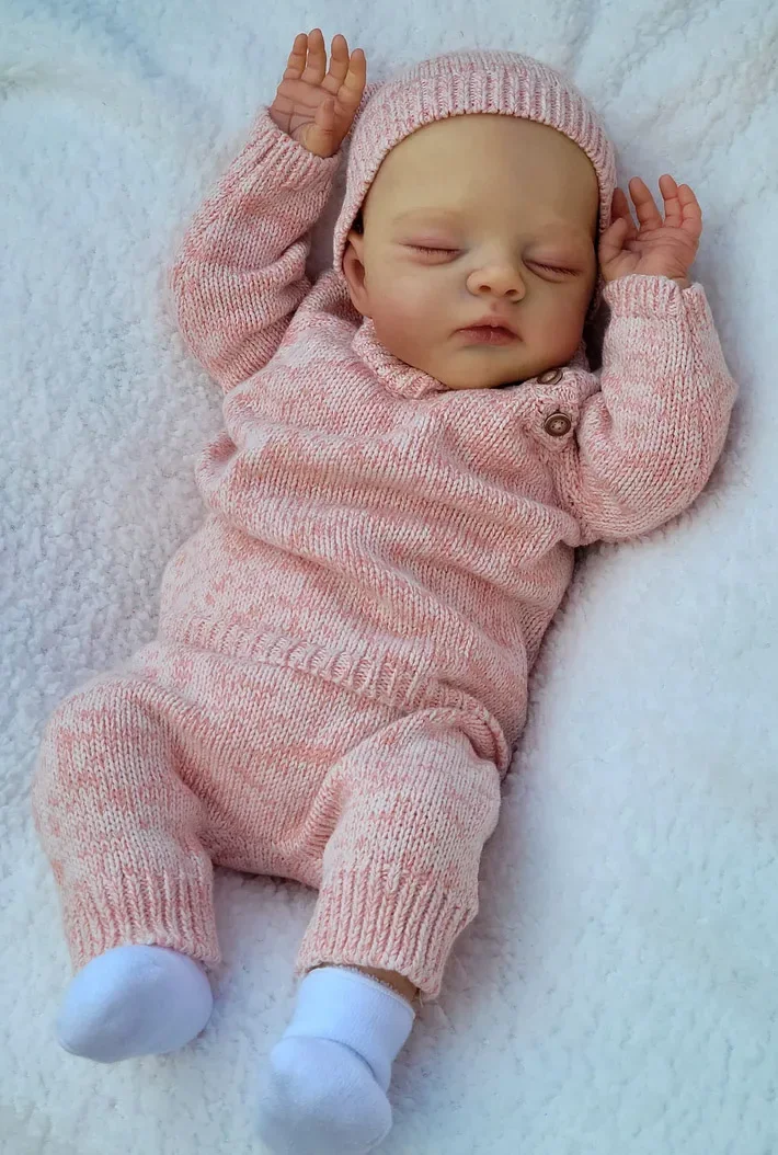 Muñeca Reborn realista de cuerpo de algodón suave Irys y Lily de 18 pulgadas, pintura de múltiples capas, piel 3D con venas visibles, pelo pintado a mano