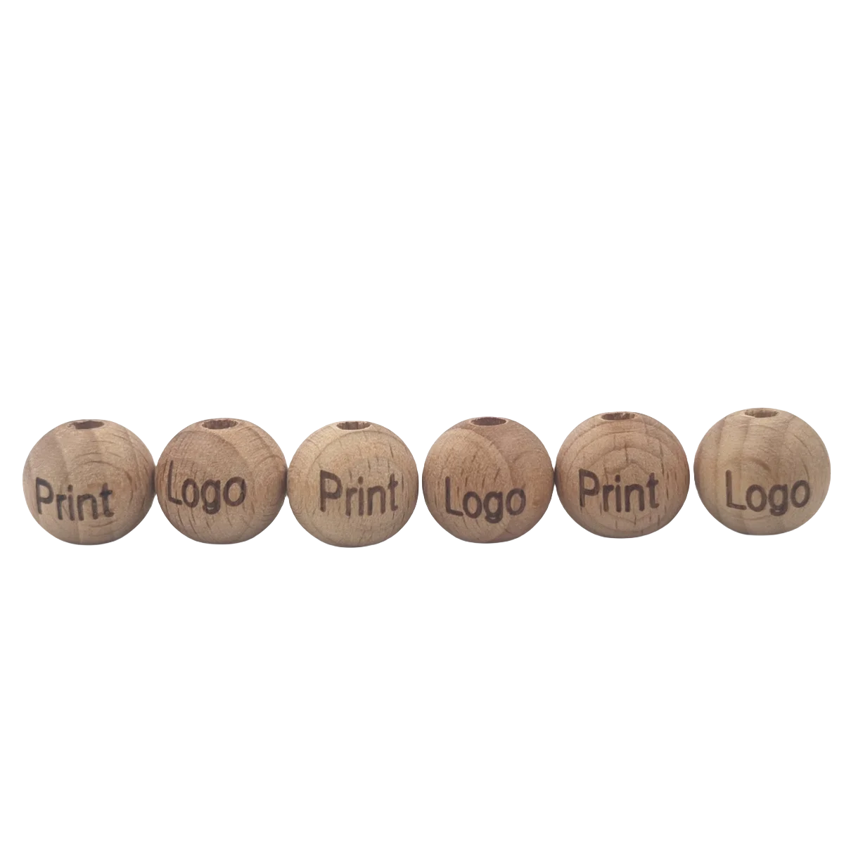 

50pcs Beech Wooden Round Bead Customize Laser Logo Pattern Digit Letter Alphabet Round Beech Natural Wood Beads Craft Teethers