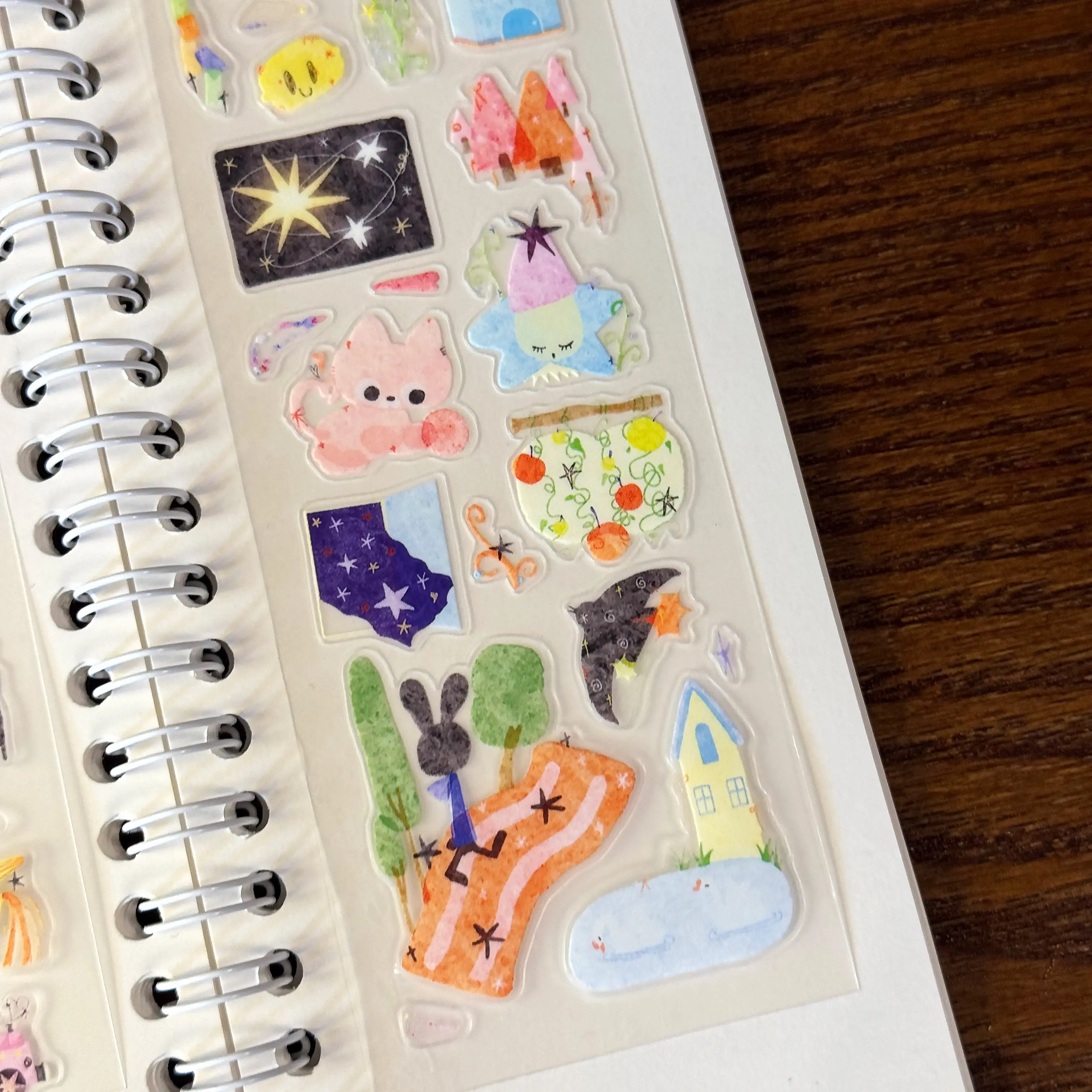 Kawaii Animal Fantasy Playful Fairy Tale Watercolor Die-cut Sticker for DIY Journal Scrapbooking Planners Gift Photo Card Supply view 6