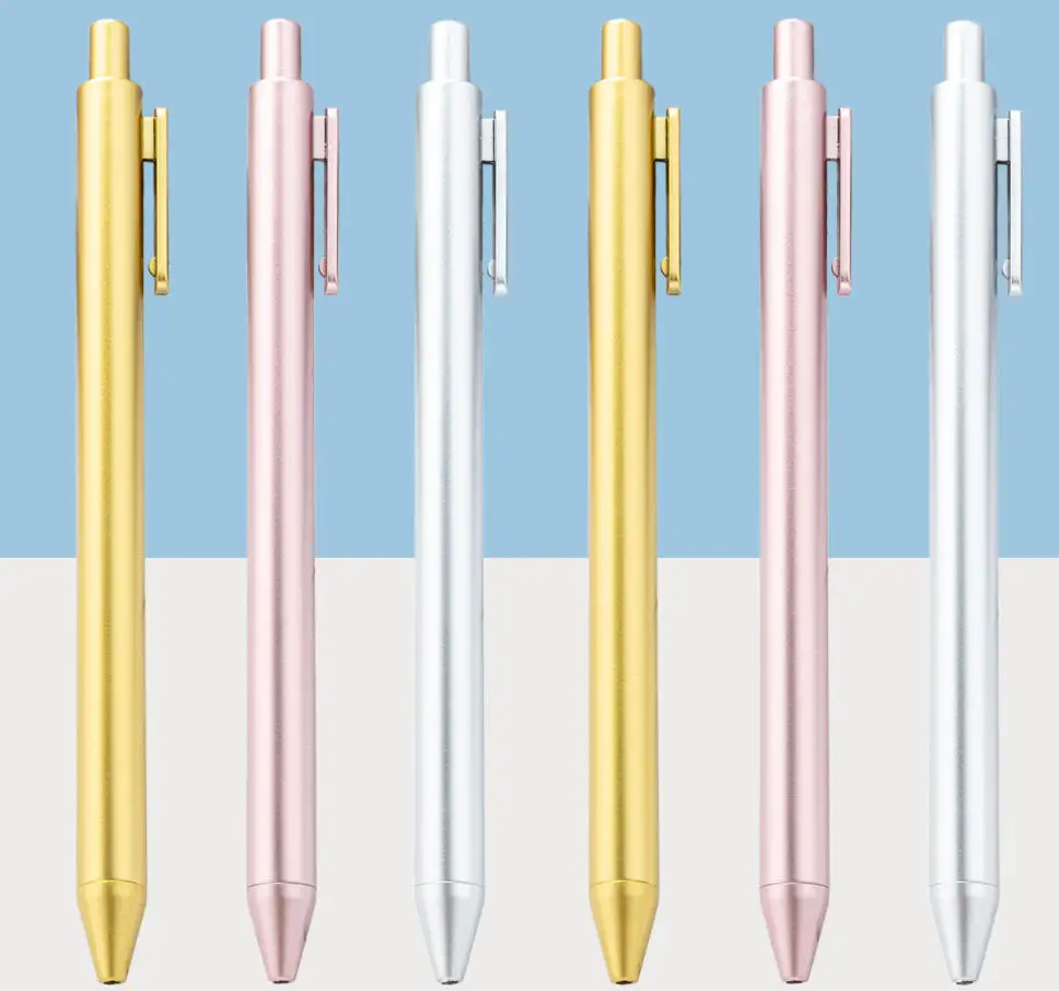 6Pcs Slim Ballpoint Retractable Mini Pens Bulk Black ink Plastic Writing Tool For Wedding Business School Office Students Teache
