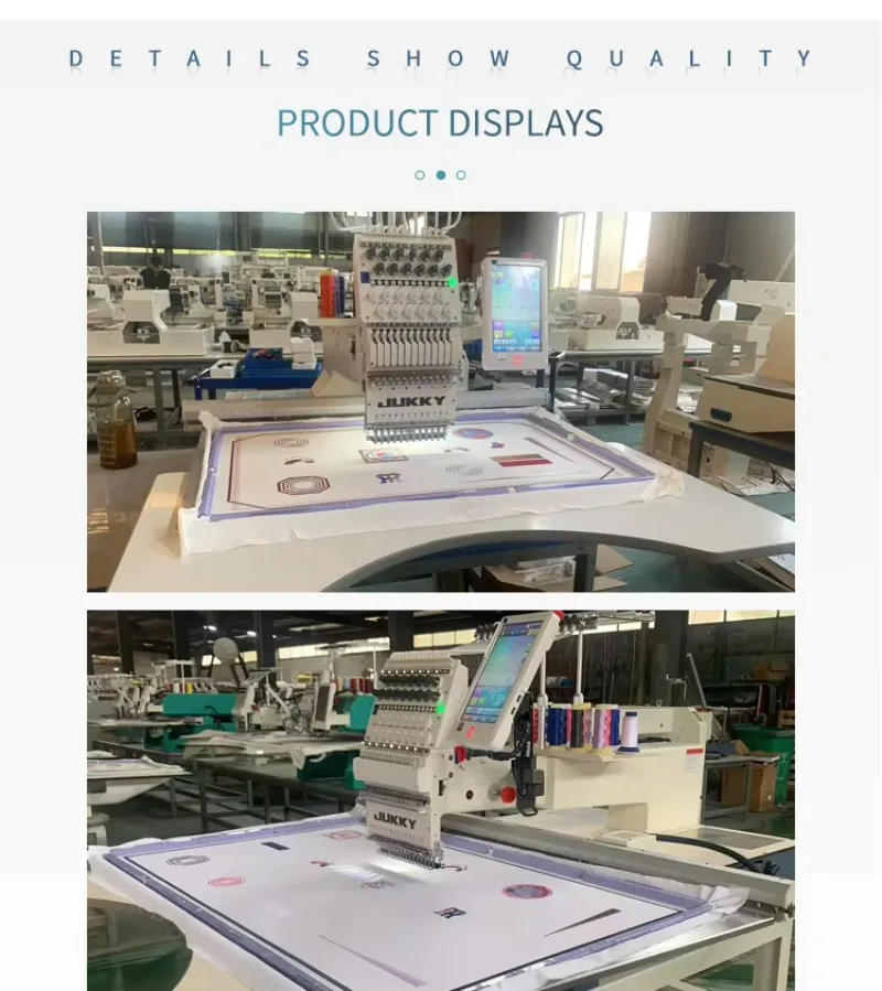 Customized Embroidery Machine For Caps With Cylinder Arm 12 Needles Professional Commercial Automatic Thread Trimmer