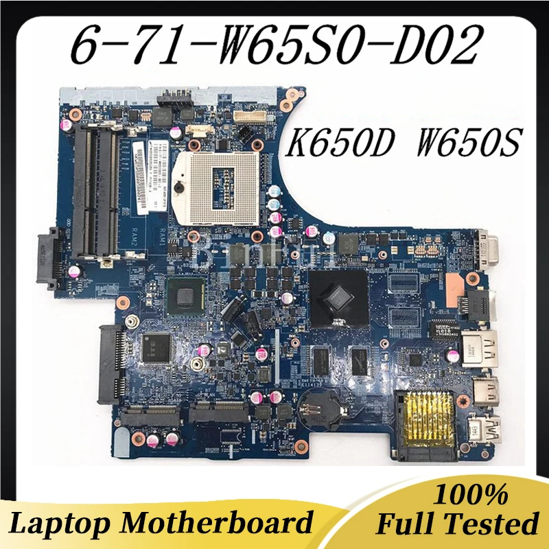 

6-71-W65S0-D02 Free Shipping High Quality Mainboard For CLEV0 K650D W650S K610C K590C Laptop Motherboard 100% Full Working Well