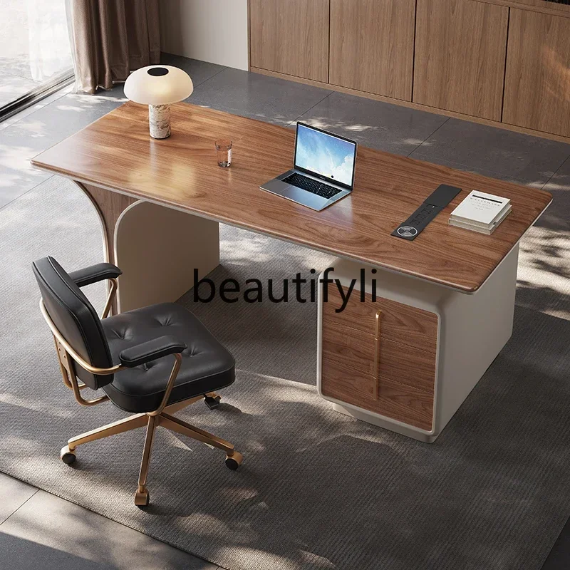 2003Italian minimalist solid wood desk household light luxury desk high-end computer workbench