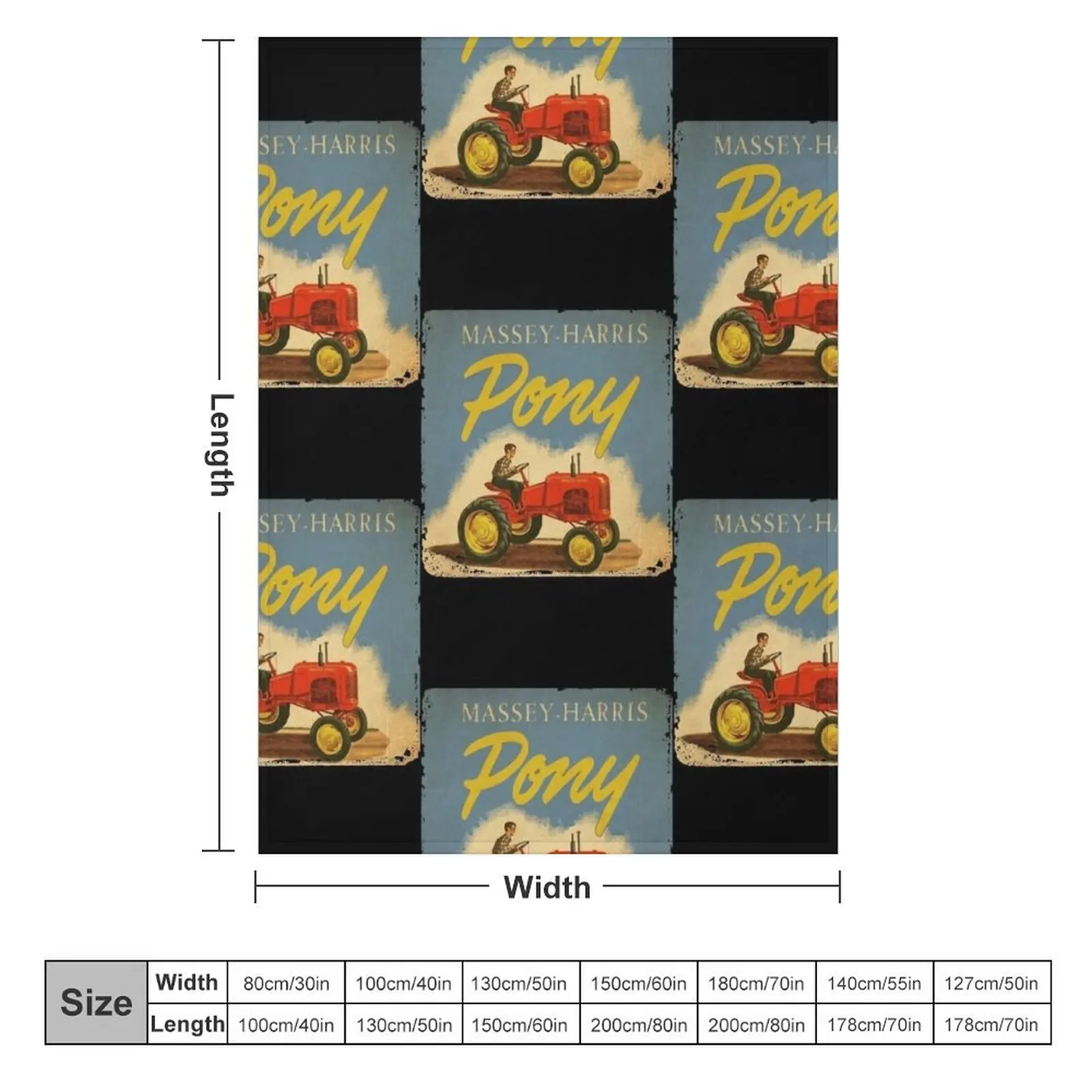 Massey Harris Pony vintage Tractor Throw Blanket for babies Weighted Blankets