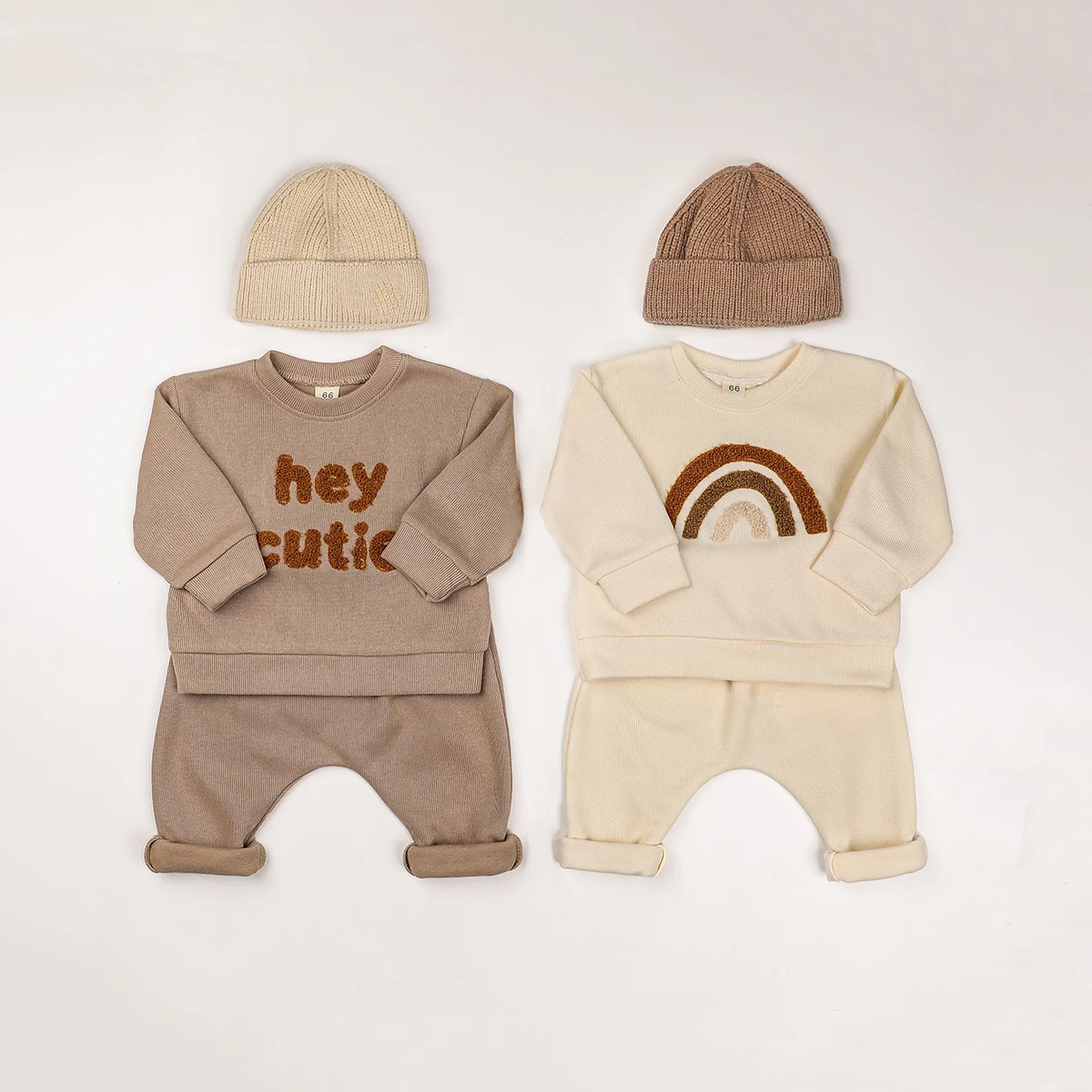 

Spring Baby Boys Clothes Cute Organic Cotton Sets Girls Long Sleeve Casual Sweatshirt+Pants 2pcs Kids Clothes Sports Suit