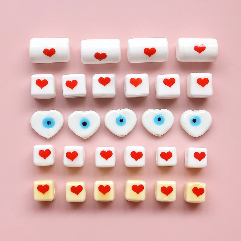 White Square Ceramic Beads for Jewelry DIY