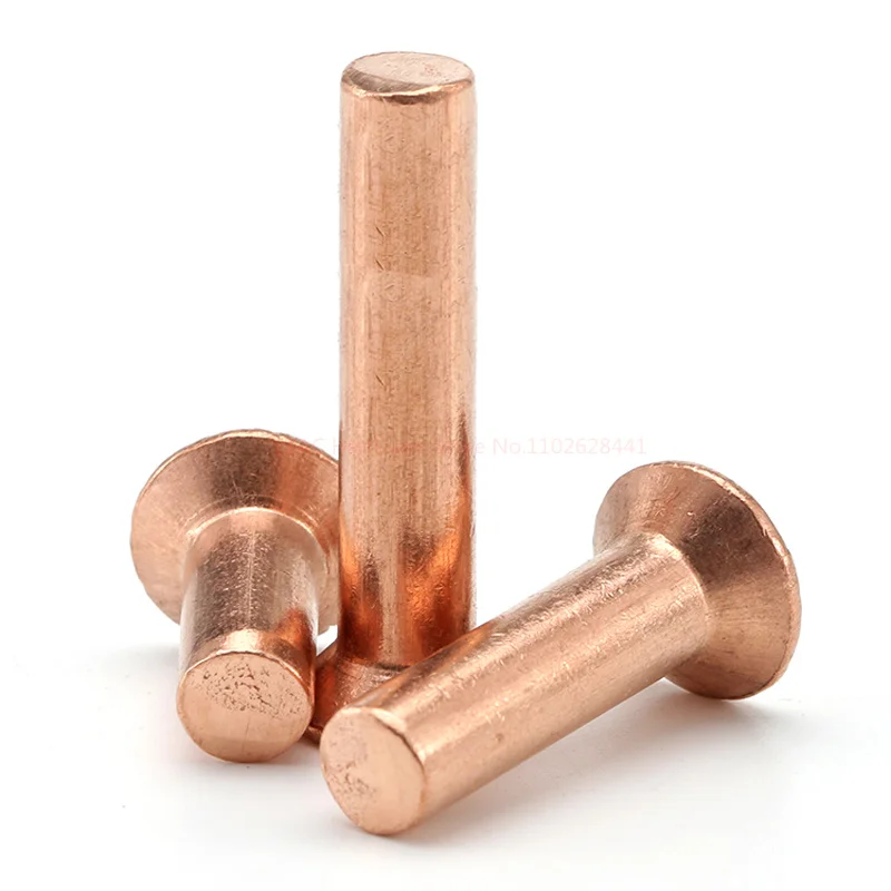 Din661 GB869 M2 - M8 Rivetti in rame massiccio Rivetto a testa svasata Rivetti in rame a testa piatta Rivetto in ottone