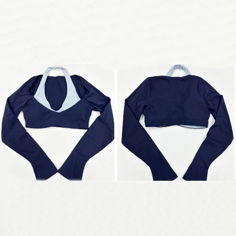 Pad Women Sportswear Yoga Set Nude Crop Tops High Waist Workout Legging Gym Fitness Exercise Active Wear Outfit Suit XP198 view 2