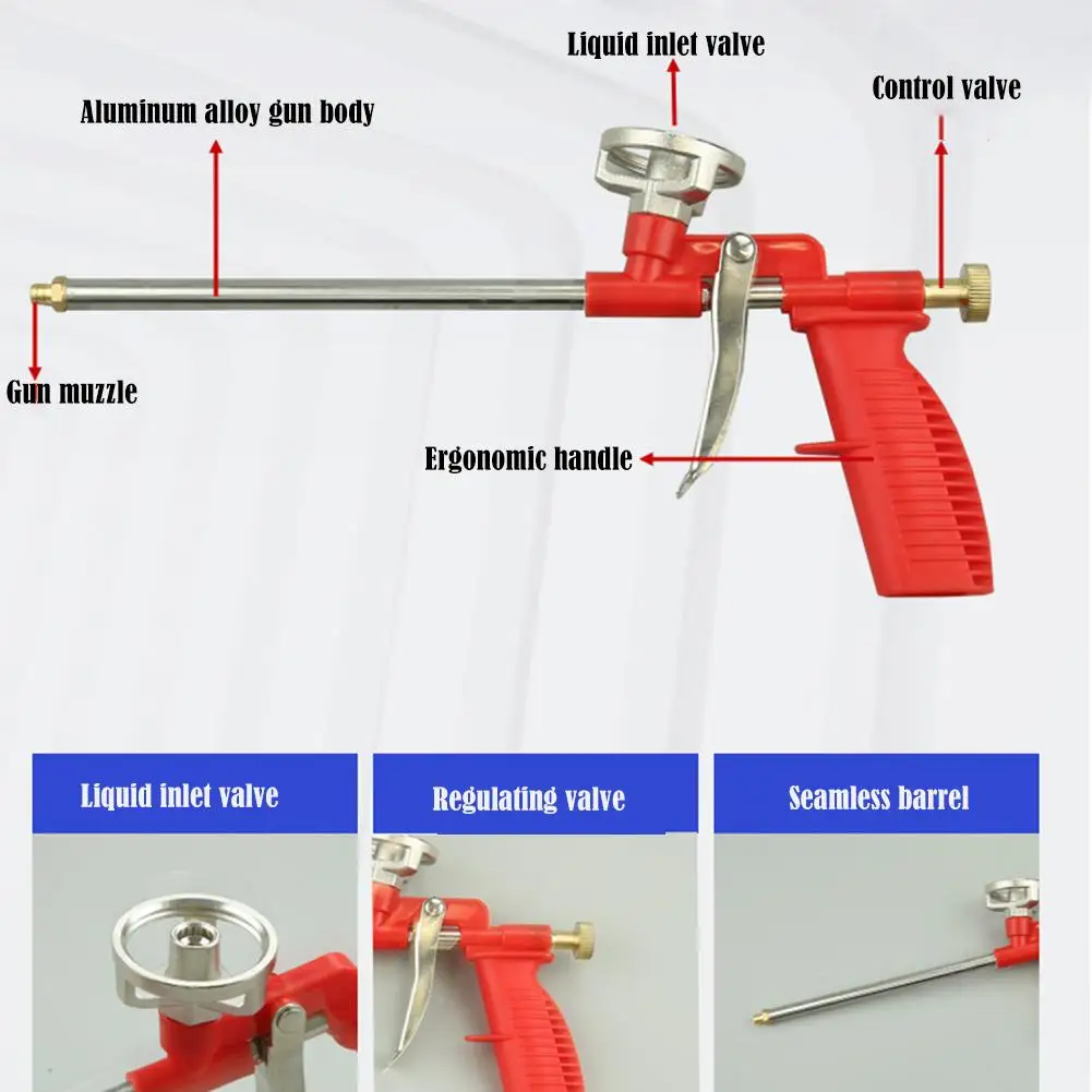 Foam Expanding Spray Gun Foaming Jet Glue Gun Metal Polyurethane Trigger Sprayer Pump Sealant Caulking Tool