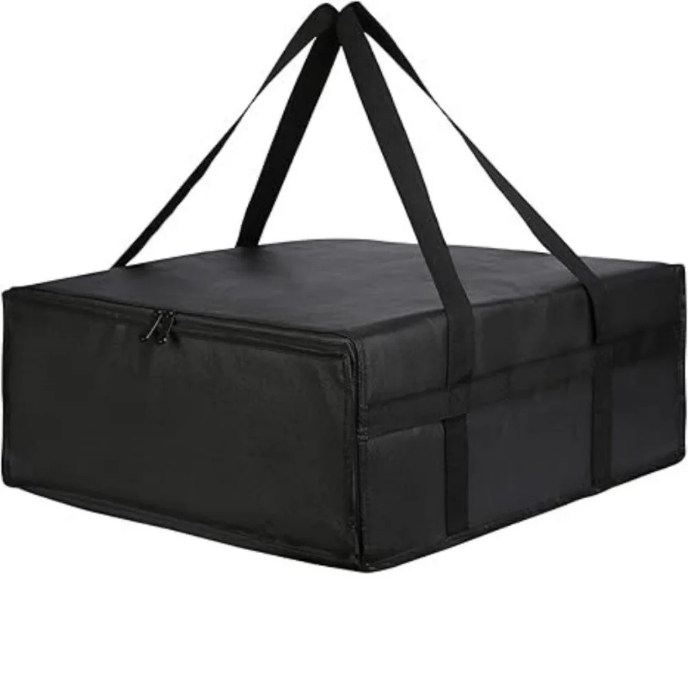 Tas Pengantar Makanan Reusable Terisolasi Sepenuhnya, Tas Pembawa Pizza Penjaga Kesegaran, Ringan, Kotak Penyimpanan Makanan Panas dan Dingin