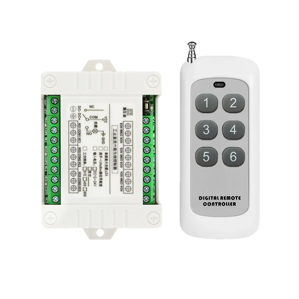 433MHz DC12-36V 6-Channel Remote Control Switch For Home Control Electric Curtains Lights