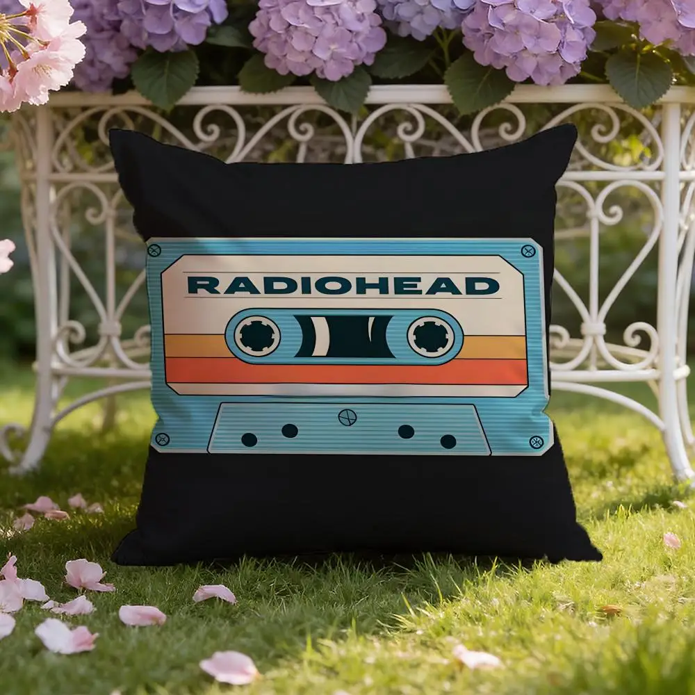 Retro Audio Tape Graphic Cushion Cover Old‑school Style Decorative Sofa Pillow Case