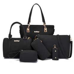 6pcs Women's Bag Set Large Capacity Totes Handbag Wallet Simple Design Shoulder Crossbody Bags Party Banquet Daily All Matching
