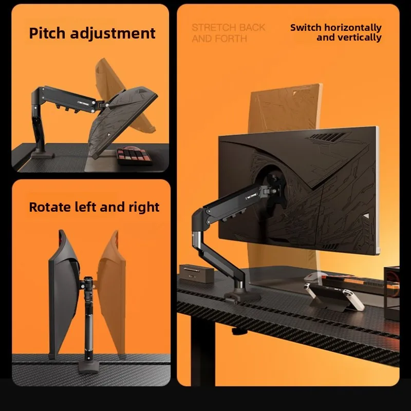 5-axis Linkage Monitor Stand,Steel-aluminum Cantilever Heightening Rack,Universal Adjustment Screen Bracket,Heavy-duty Computer