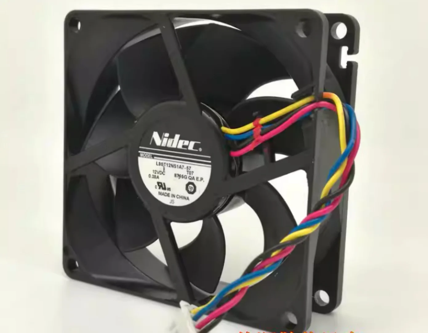 Original NIDEC 8025 8CM DC12V 0.38A L80T12NS1A7-57 4-wire large airflow cooling fan
