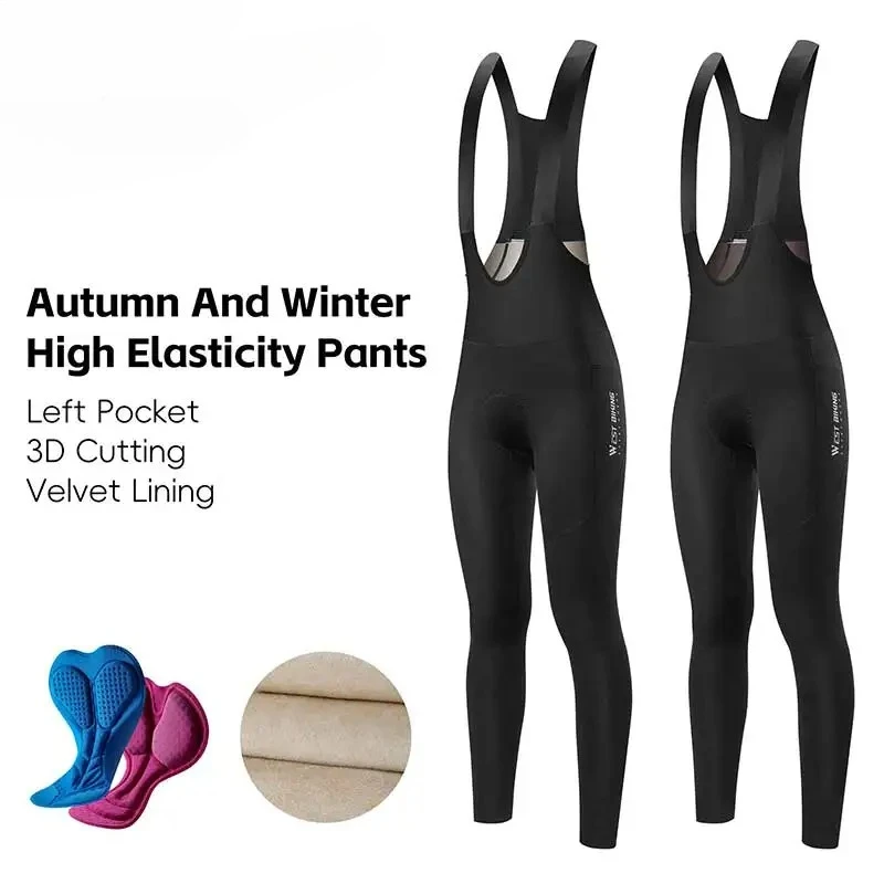 Cycling Bib Tights Winter  Thermal Fleece Lined 0-20°C Warm Breathable Padded Bike Pants for Men Women Cycling Pants
