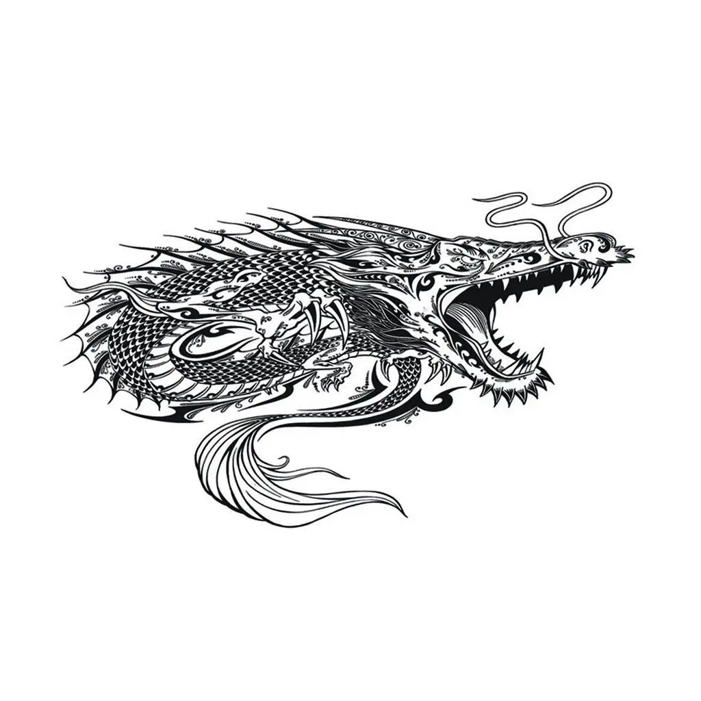 Self Aquarium Dragon Picture Background Poster Sticker Side