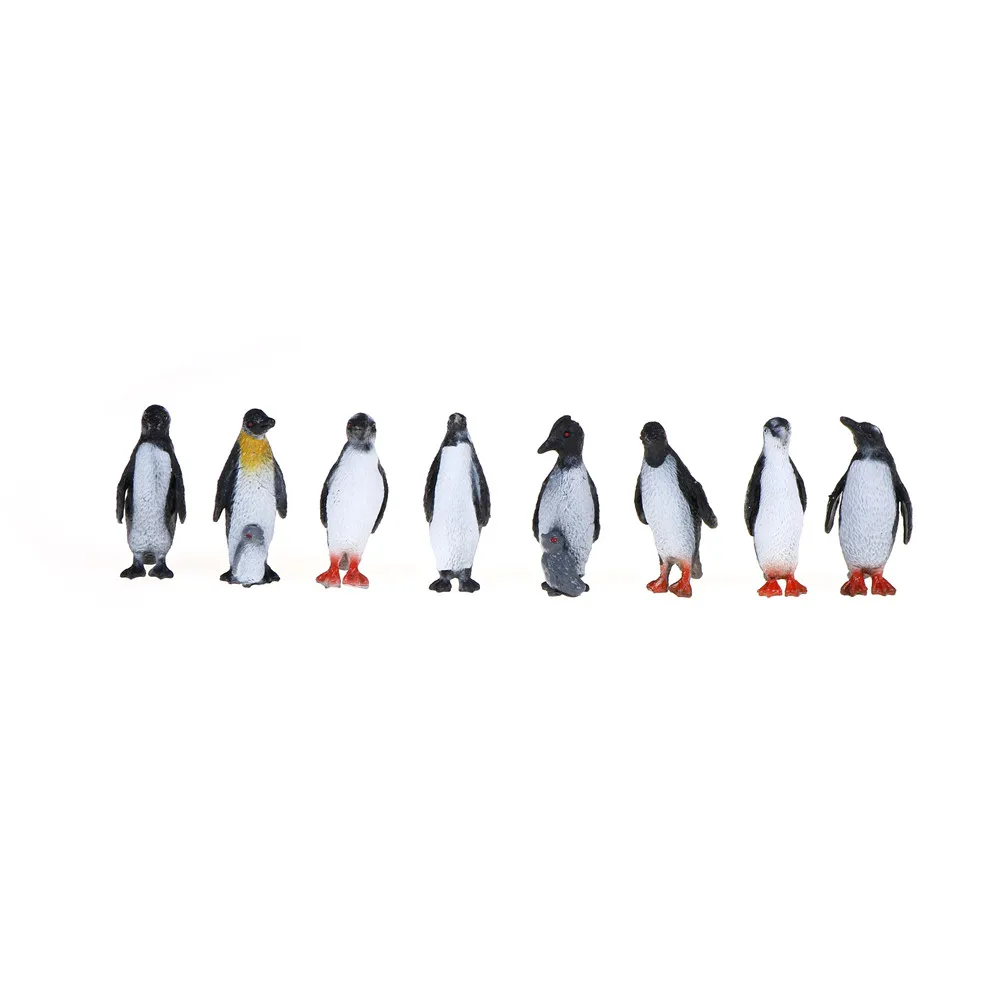 8pcs/set Plastic Ocean Animal Small Penguin Figure Model Toy