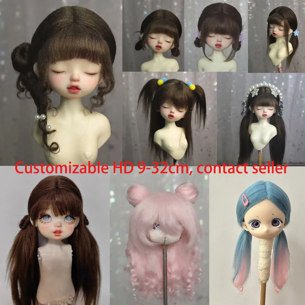 ตุ๊กตาวิกผมสําหรับตุ๊กตาBJD 1/8 1/6 1/4 1/3 1/12 BJD SD Miniตุ๊กตาผมที่มีสีสันวิกผมตุ๊กตาเจ้าหญิงOB11 ผมปลอมวิกผมสามารถที่กําหนดเอง